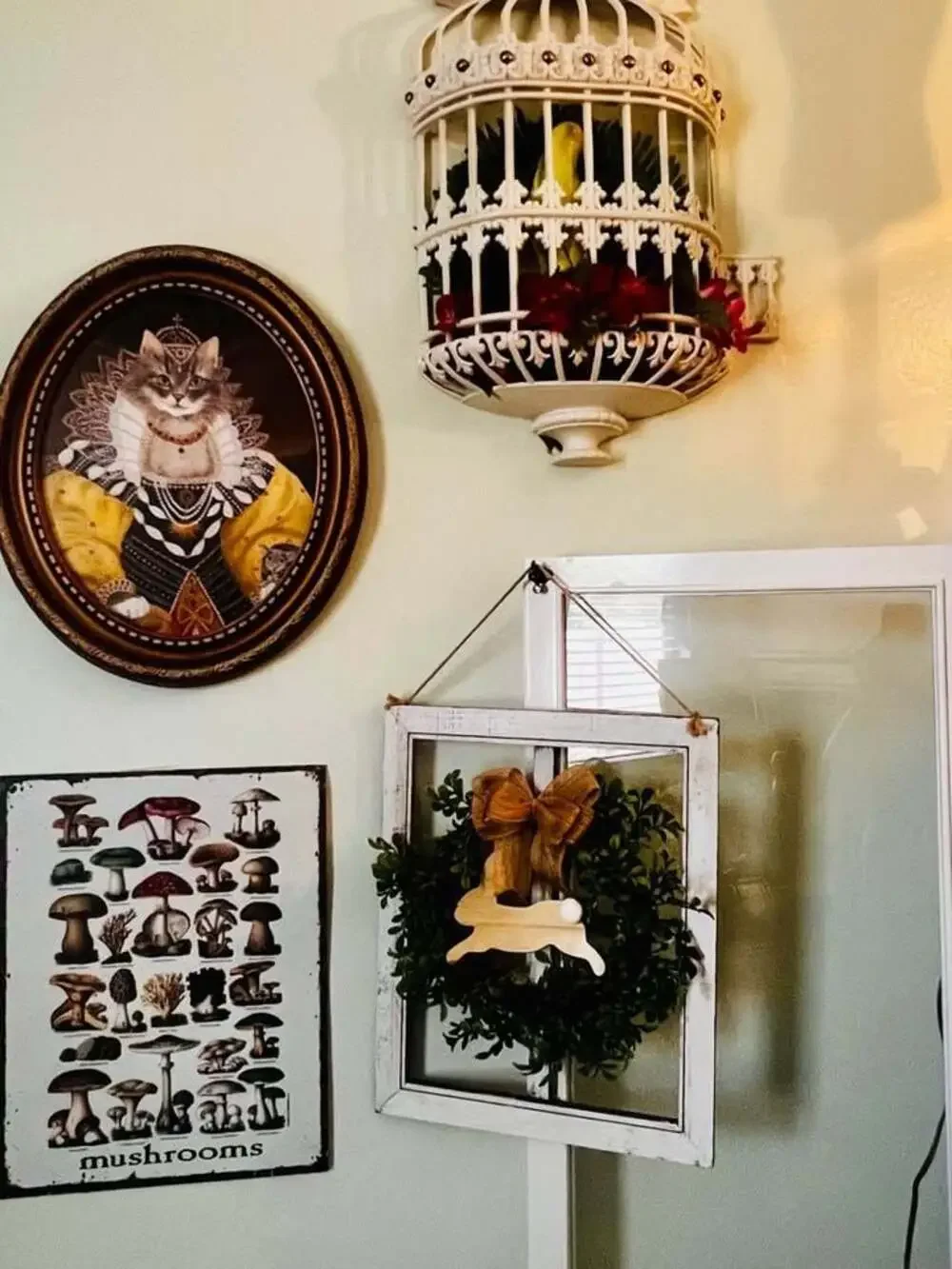 Cottage style hanging art